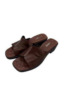 Comfort Walking Slide Sandals Women’s Size 9W Brown Wide Width